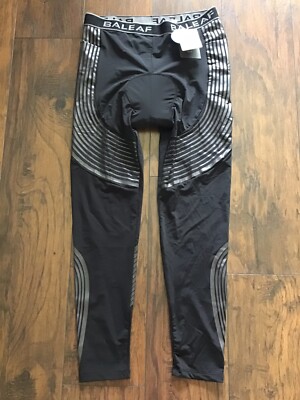 BALEAF Men's Cycling Padded Pants Tights Black Size XL NWT E3