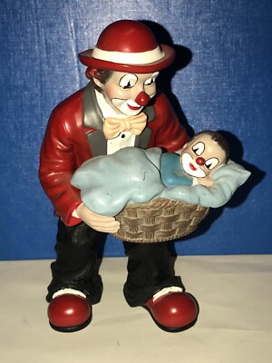 Gilde Clown - Vater mit Junge  - 14 cm - 35041 - ohne OVP - Nr.V50