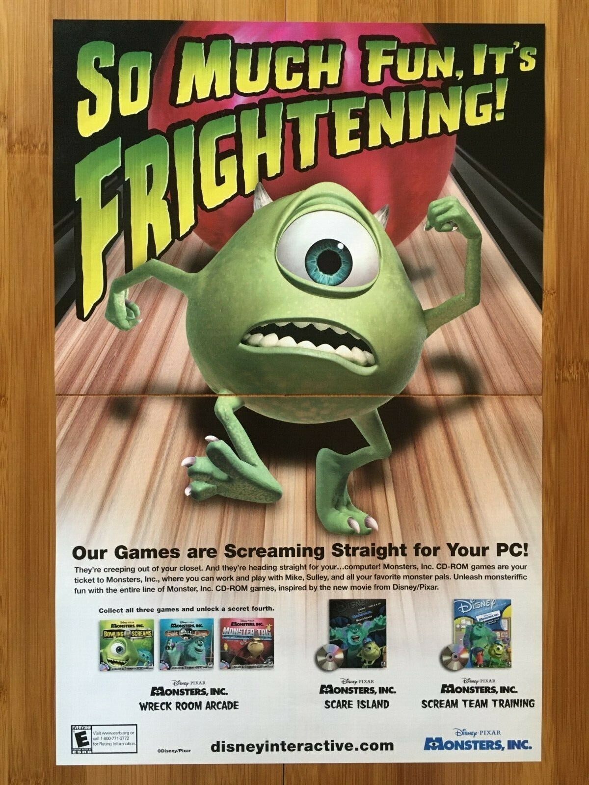 Monsters, Inc. PC Video Games Print Ad/Poster Official