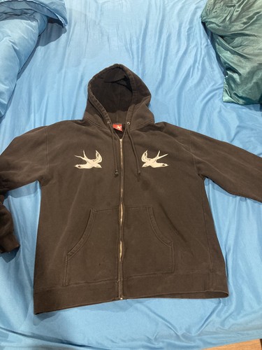 Vintage Innes Hoodie Zip-Up Sweatshirt Size L Skateboarding 
