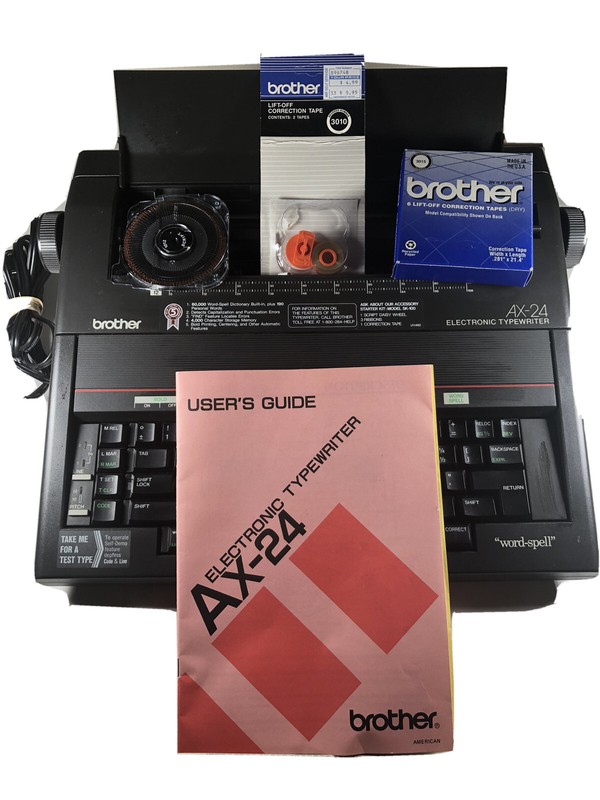 Brother typewriter photos of Brother AX24 by year then serial number