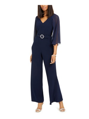 

Женский темно-синий комбинезон MSK с широкими штанинами и рукавами до локтя, размер, Navy