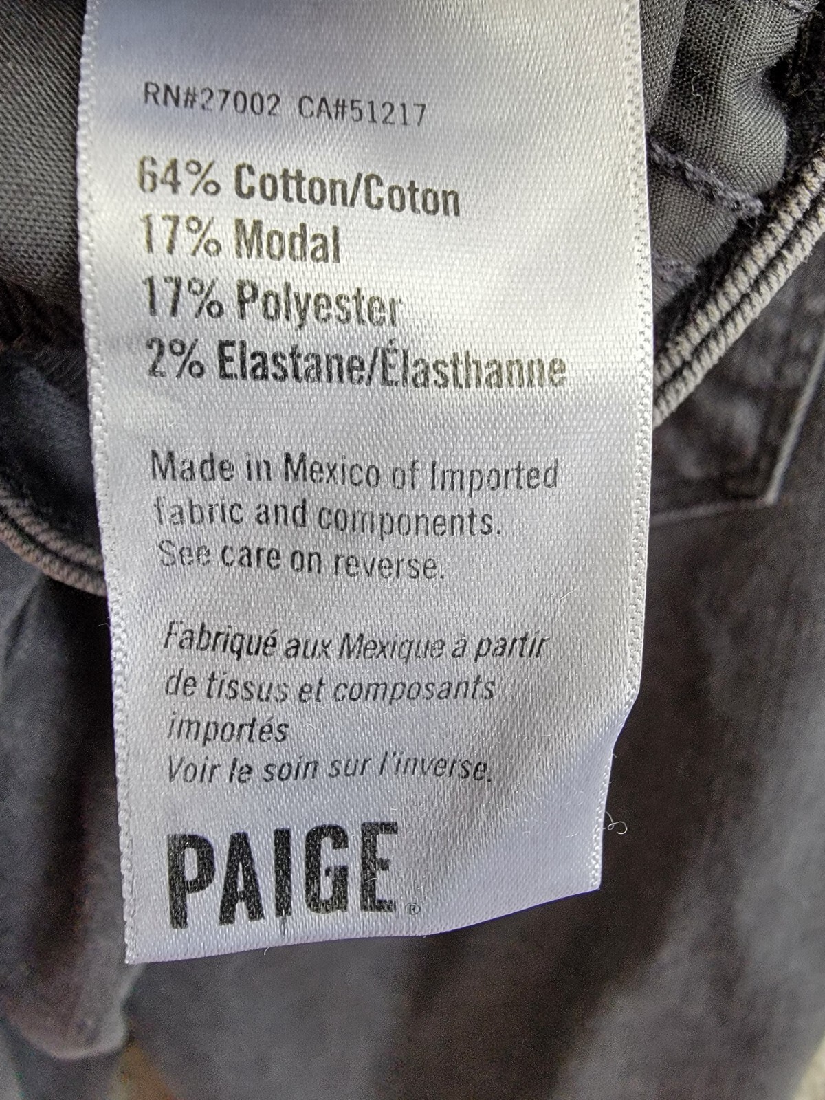 Paige Straight Leg Ankle Raw Hem Jeans Women's 24 Washed Black - Picture 15 of 18