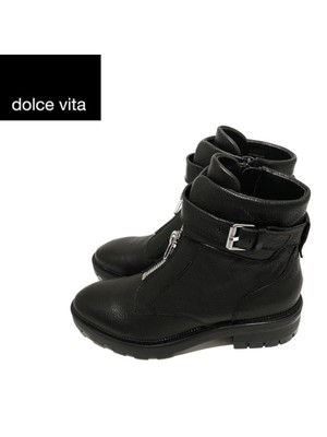 

Черные женские кожаные ботильоны DOLCE VITA 1 дюйм на платформе Lurra Toe Block Heel, Черный, LURRA