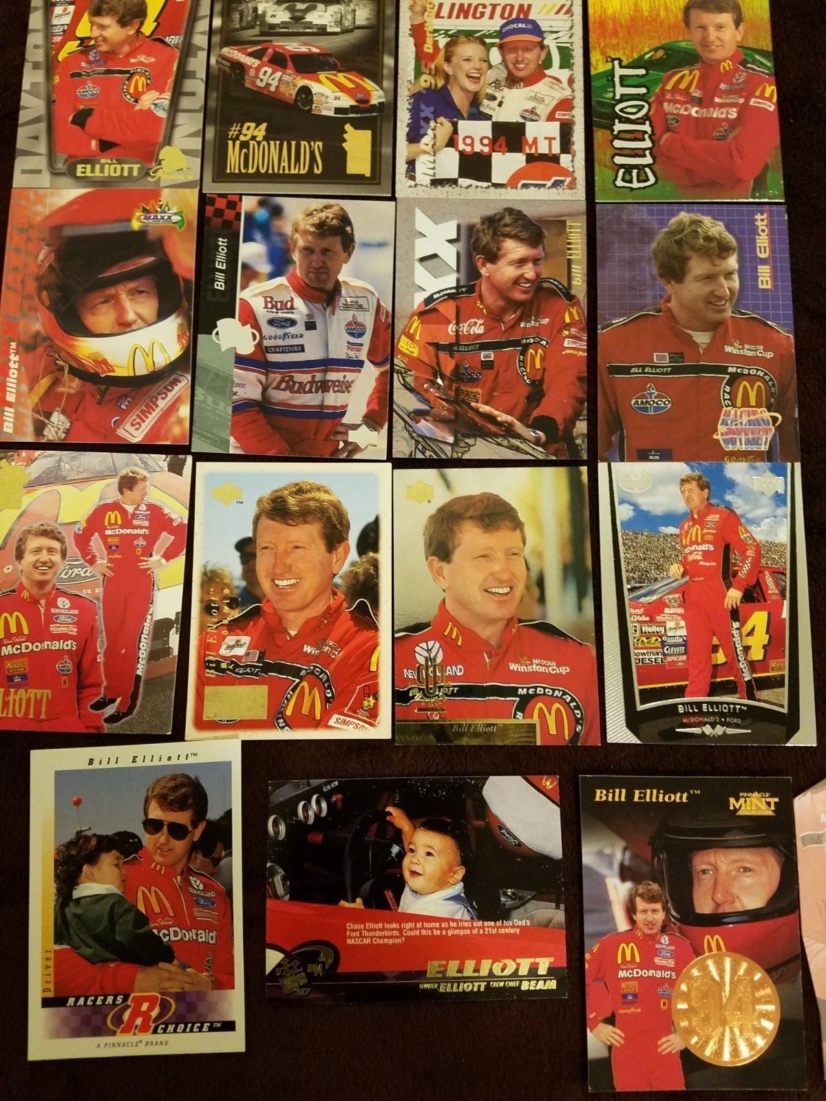 LOT OF 62 BILL ELLIOTT ASSORTED COLLECTABLES CARDS WITH PLAYING CARDS