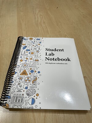 Student Lab Notebook (100 duplicate page sets): grid-based carbonless sheets wit