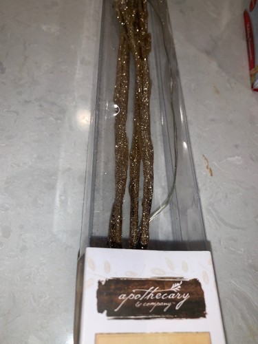 NEW Apothecary & Company Decorative LED Branch Light GOLD GLITTER 27” Christmas