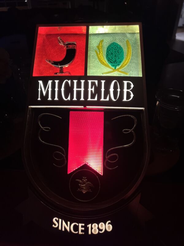 Vintage MICHELOB BEER Anheuser Busch Light Up Lighted Bar Sign Since 1896 17x11”