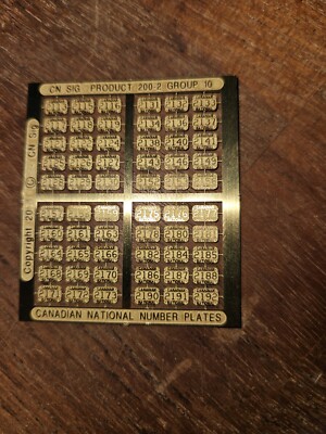 CANADIAN NATIONAL ENGINE NUMBER PLATES, #200-2 GROUP 10, NEW