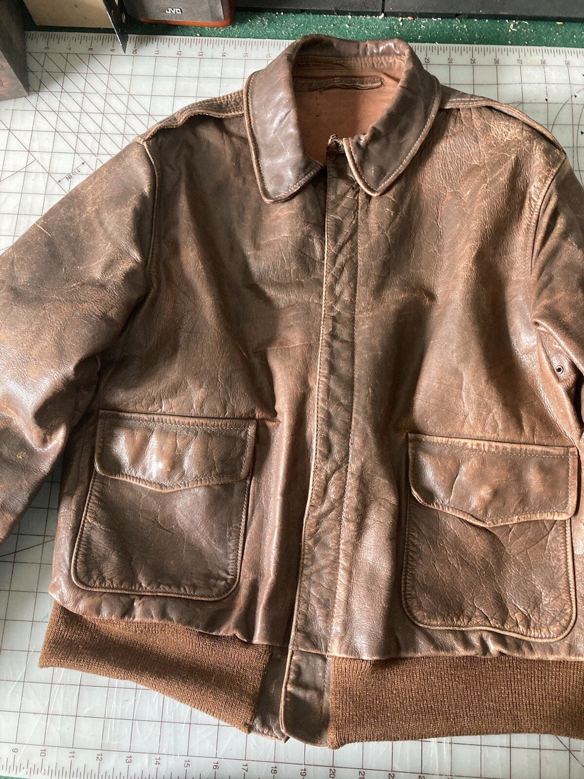 90s ラルフローレン A-2 Flight Leather Jacket XL 90's Polo Country Ralph Lauren A-2 Leather Flight Jacket