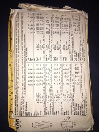 Simplicity 9791 Vtg Uncut John Weitz Mens Pants Blazer Size 42 Waist 36 Pattern