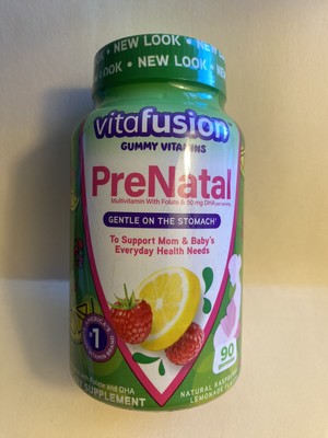 Vitafusion PreNatal Gummies 90ct Raspberry Lemonade DHA Folate Women Exp 12/24