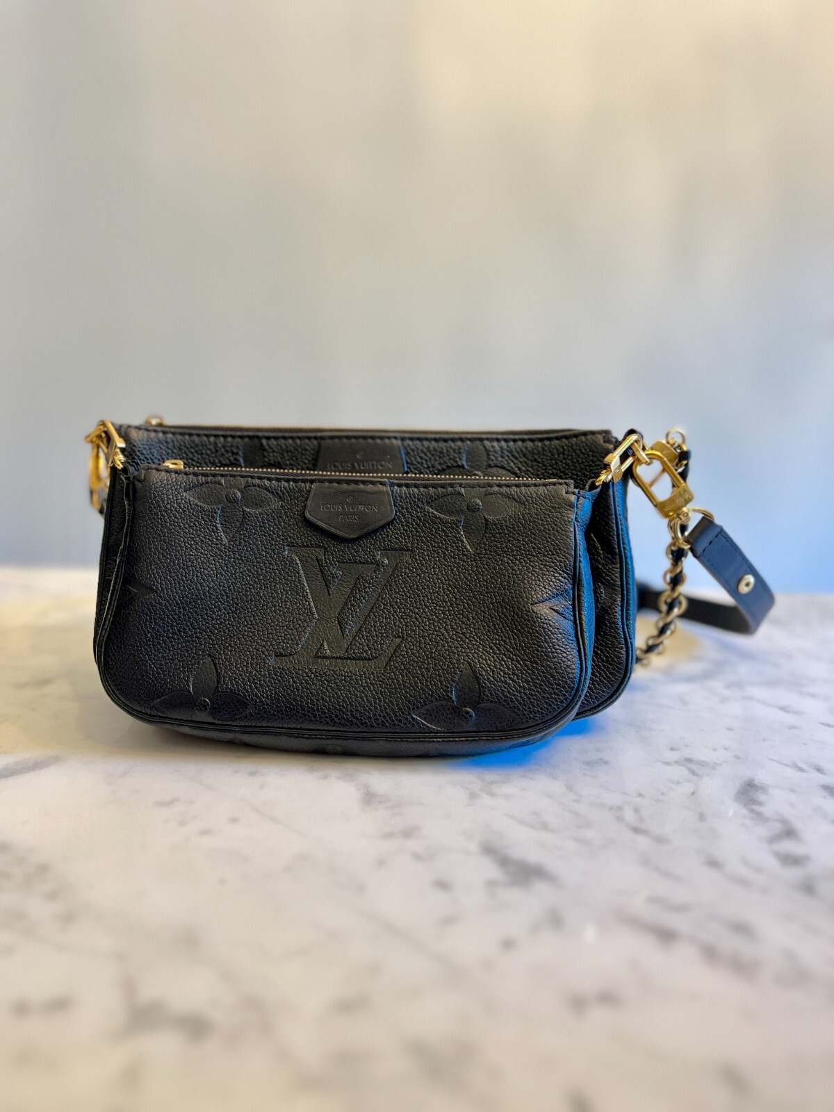 Louis Vuitton Multi Pochette Accessoires Black Empreinte Leather | eBay