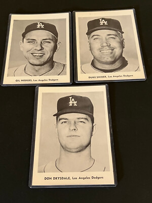 1959 L.A. Dodgers team issue--( 3)--Duke Snider/ Gil Hodges/ Don Drysdale- ex.+