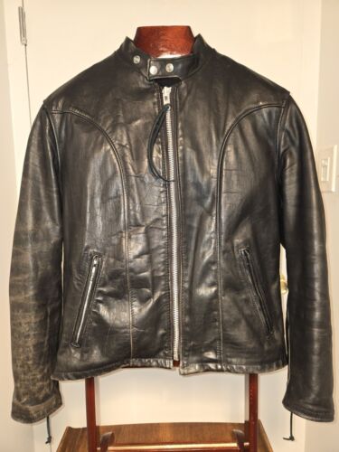 Schott Cafe Racer Leather Jacket Vintage 80's 90's | eBay Schott Cafe Racer Leather Jacket Vintage 80's 90's | eBay