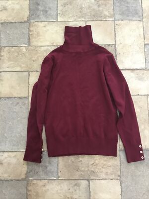 Oasis Burgandy Polo Jumper Size Small Great Condition