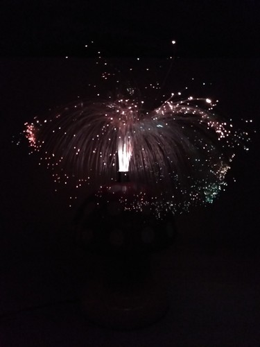 Vintage Mushroom Light Fiber Optic Color Changing Spinning Lamp Free Shipping