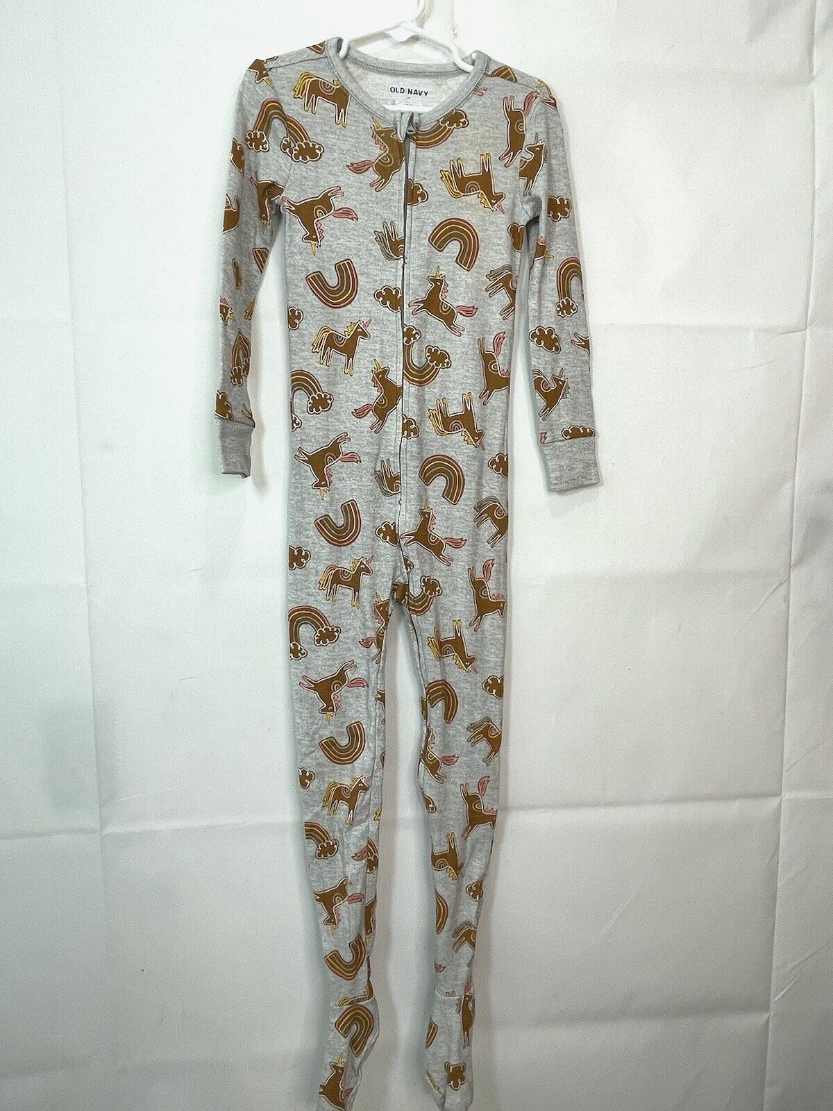 Old Navy Gray Unicorn Rainbow Size 5T One Piece Zip Up Sleep Play Footed eBay