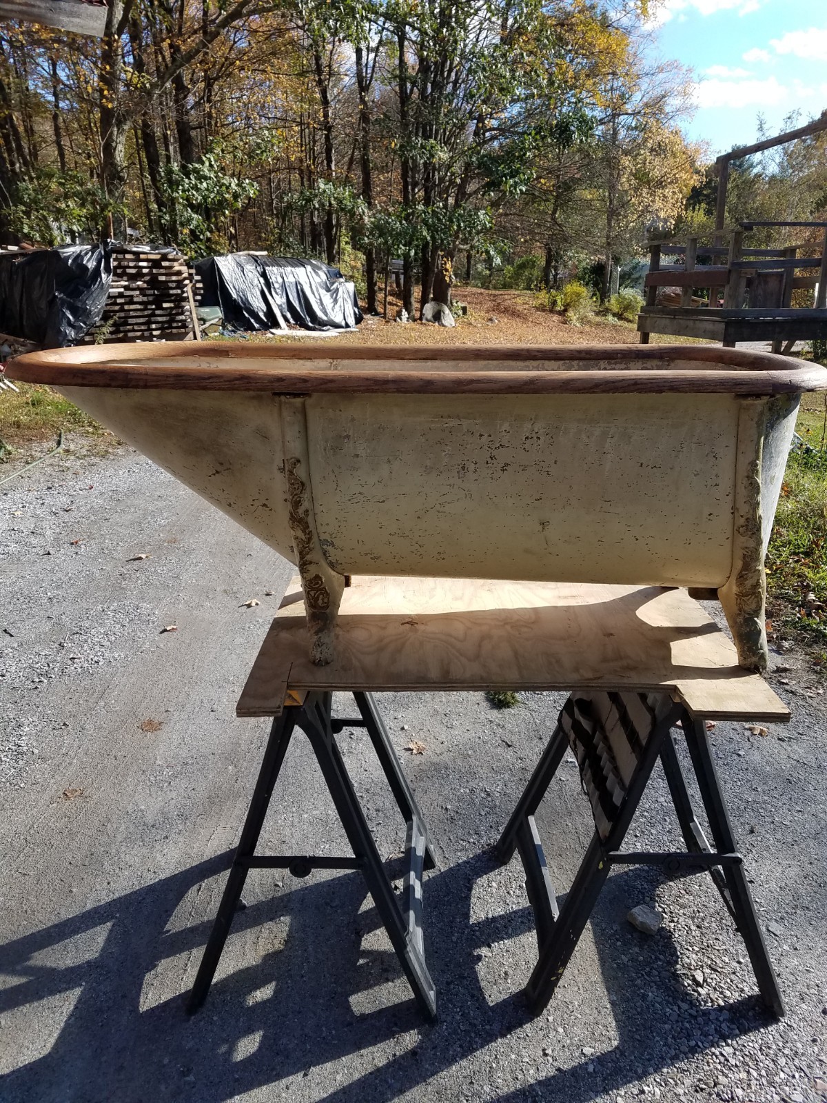 1800's Cowboy Wood & Galvanized Metal Bathtub (Local Pickup Only)