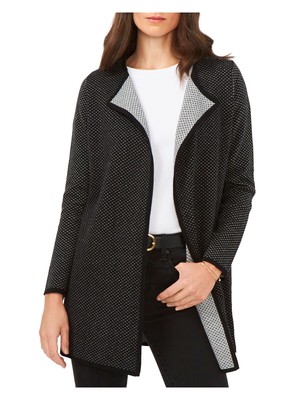 

VINCE CAMUTO Женский черный вязаный кардиган с открытым передом и длинными рукавами