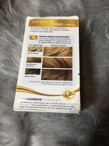 Clairol Nice 'N Easy 8G/104 Natural Medium Golden Blonde Hair Color 1 KIT New