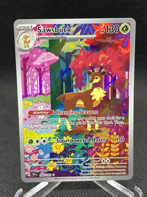 Pokémon TCG Sawsbuck 166/162 Temporal Forces Illustration Rare NM Pack Fresh