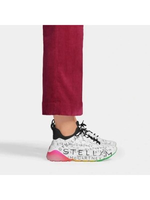 

STELLAMCCARTNEY Женские белые кожаные кроссовки на танкетке Eclypse Toe из смешанной техники, Белый, ECLYPSE