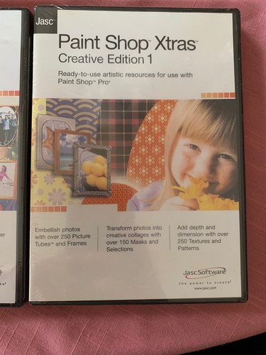 Paint Shop Xtras Creative Editions 1 & 2 for Paint Shop Pro PC CD effects add-on