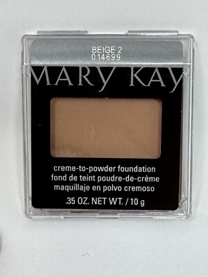 Mary Kay Crème-to-Powder Foundation .35 OZ Full Size Beige 2 #014699  NEW NOS