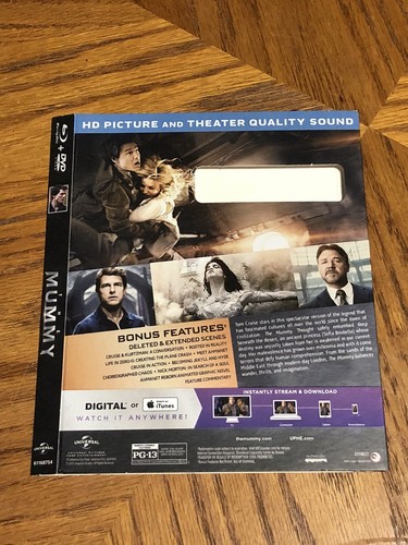 The Mummy Tom Cruise Blu-ray/Dvd Slipcover Only