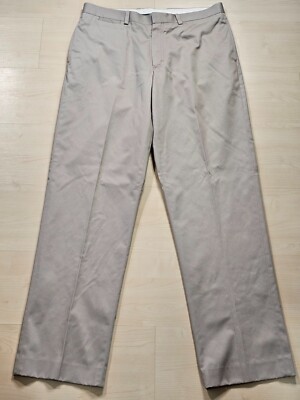 LL Bean Mens Pants Size 35x34 Classic Fit Brown 5 pocket Flat Front 100% Cotton