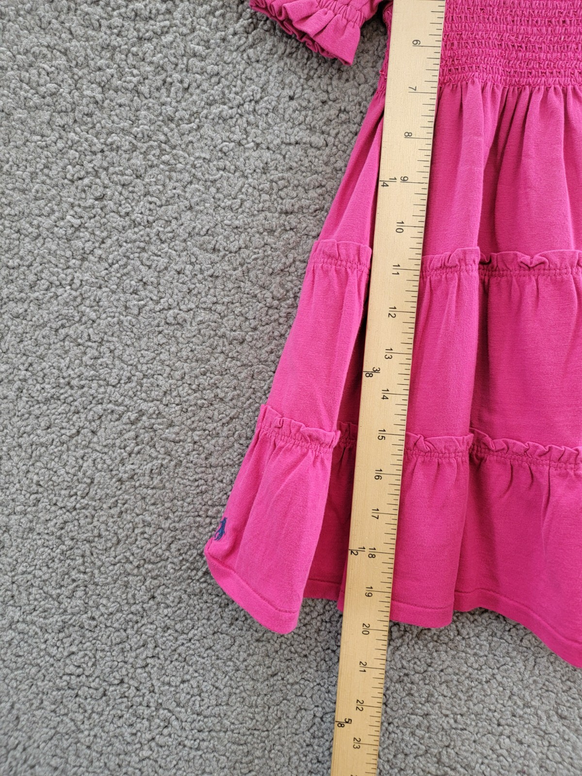 Polo Ralph Lauren Smocked Jersey Dress Little Girls 2 College Pink Square Neck - Picture 8 of 16