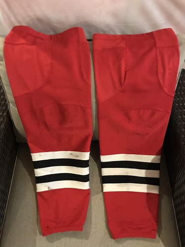 Chicago Blackhawks Red Reebok Edge Hockey Socks Large Pro Stock