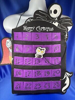 Nightmare Before Christmas Felt Advent Countdown Calendar 17x19 Wall Hanging
