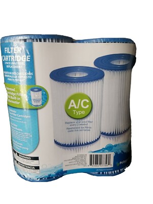 Universal Swimming Pool Filter Replacement Cartridges A/C Type - 2 Pack