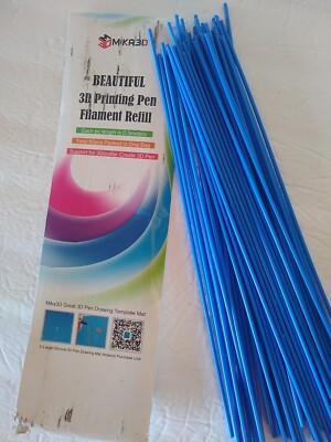 MIKA3D 3D Printing Pen Filament Refill Blue (50)pk .3meters New-Open Pack
