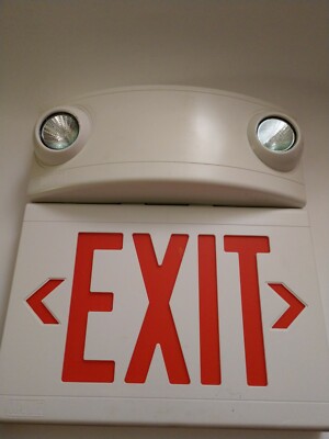 LED NIB Hubbell HCXURW-03L combination emergency lighting unit// exit sign