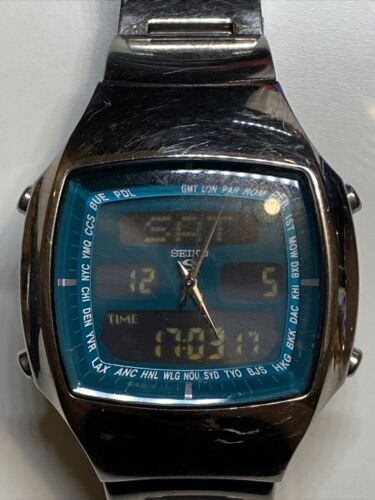 Seiko H022-5000 Vintage R-SUS Ana-Digi World Time Mens Watch Seiko H022-5000 Vintage R-SUS Ana-Digi World Time Mens Watch