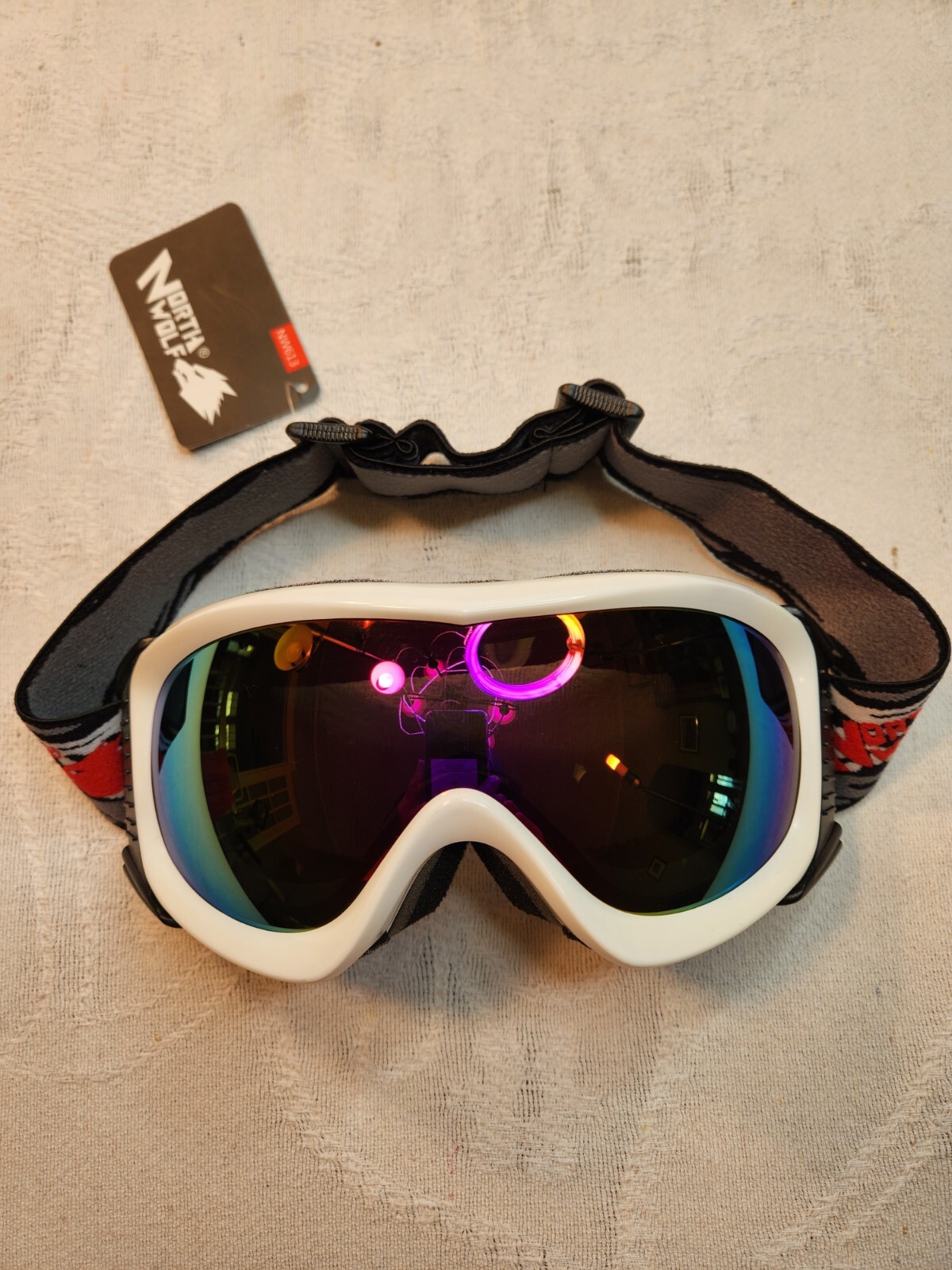 North Wolf Adult Women Ski Goggles, TPU Frame UV Protection Triple-layer Foam