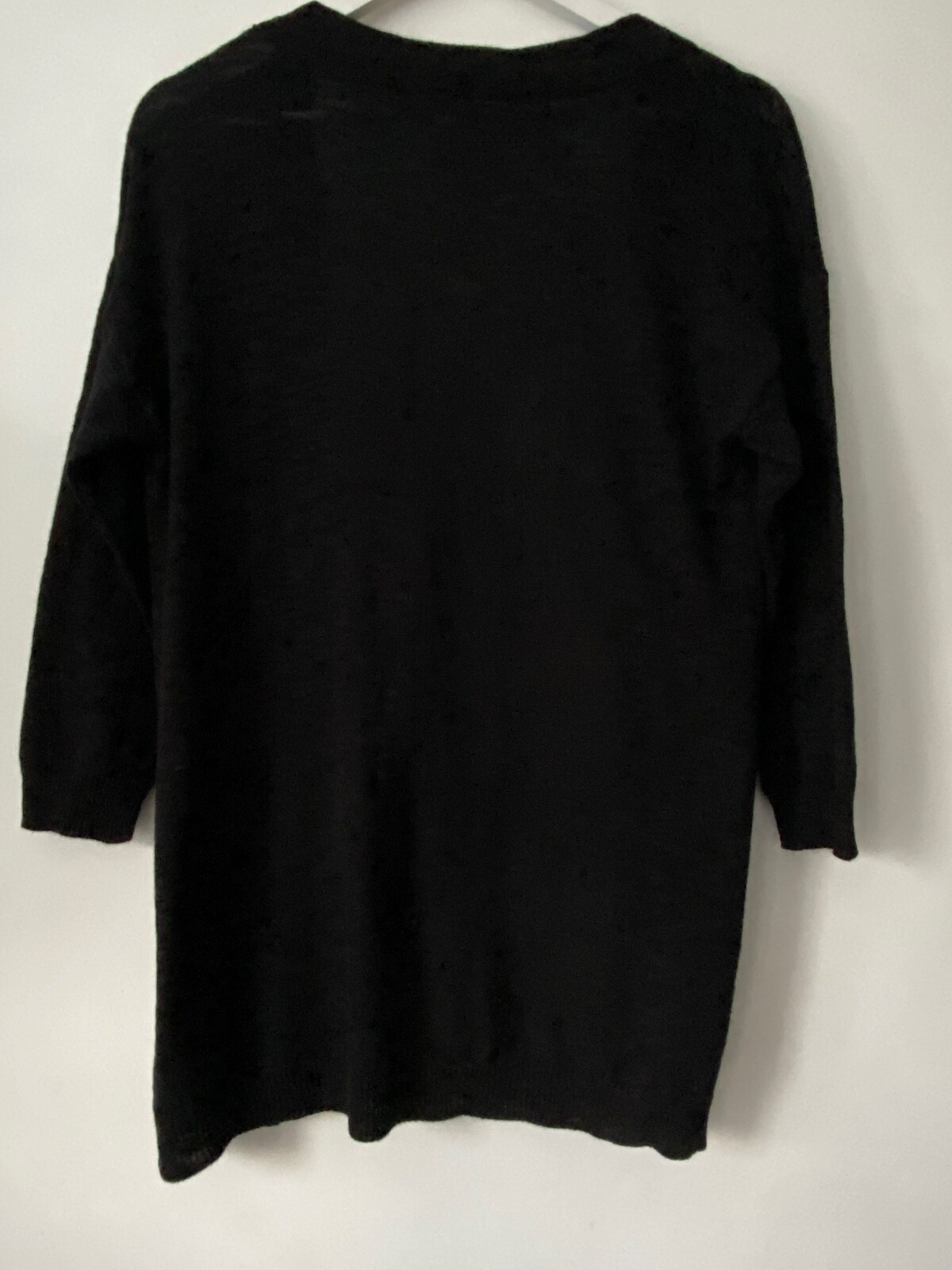 D&Co Slub Open Front Cardigan Black S, M Lightweight Knit - Picture 2 of 2