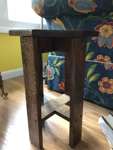 Antique Arts And Crafts Mission Oak Tabouret