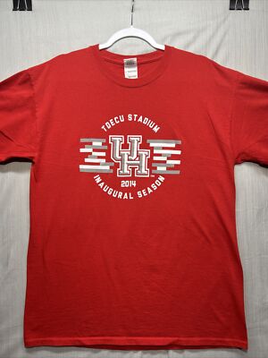 Houston Cougars Shirt TDECU Stadium Opening Red T-Shirt Core W Backhit Size L A2