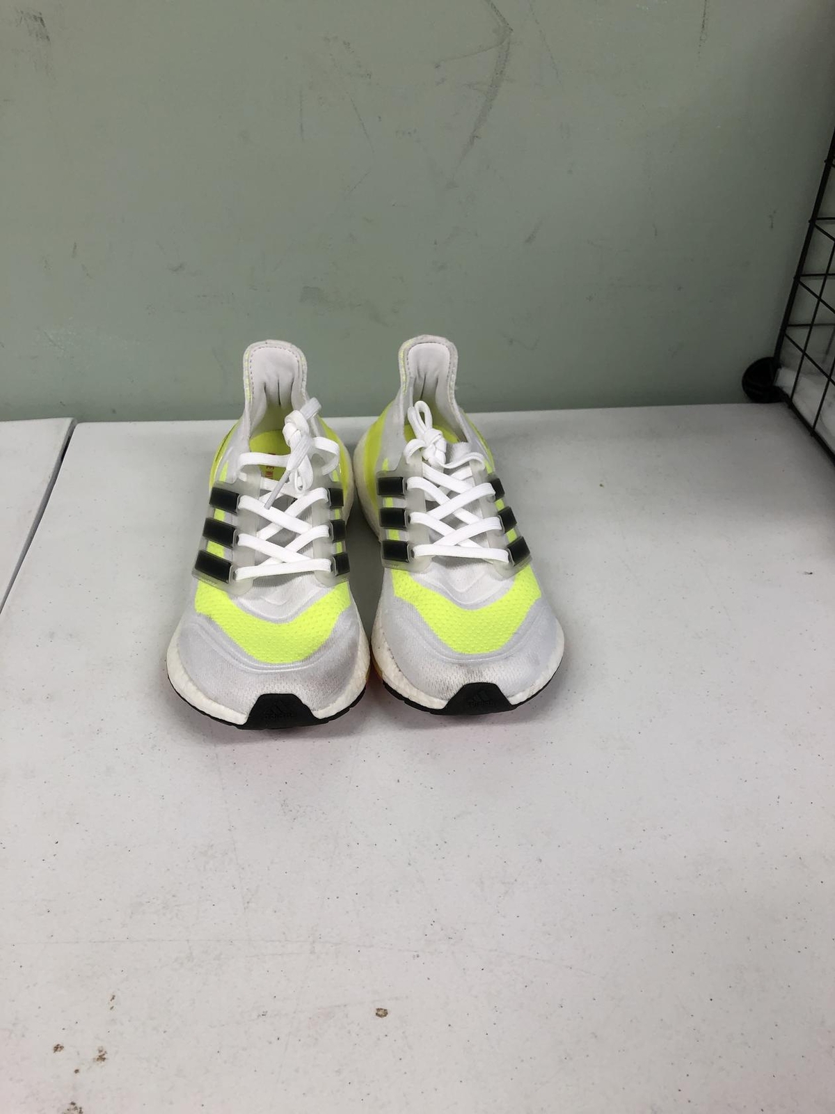 adidas Women's Ultraboost 21 Running Shoe FY0401 White/Black/Yellow Size 7M