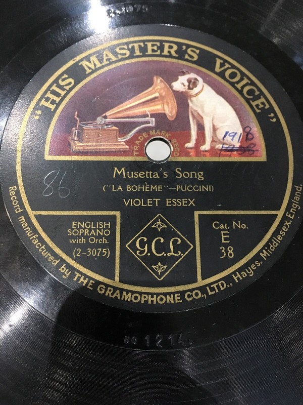 78 Rpm Violet Essex Musetta'S Song -  Nora D'Argel Antonia'S Song - Hmv E 38