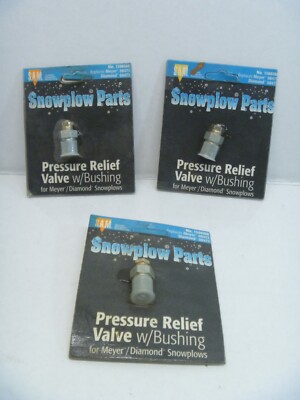 Pressure relief valve w/bushing, Snow Plow, Meyer 08743, Buyers 1306100 LOT OF 3