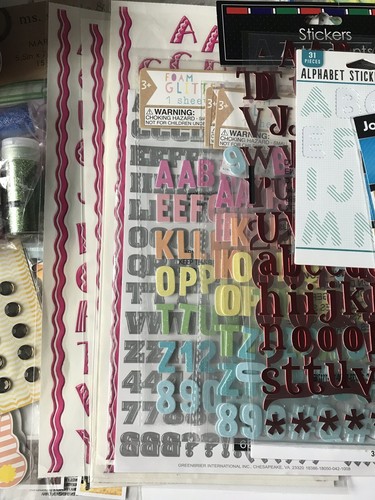 Large Lot of Scrapbooking Papers, Stickers, Supplies, Recollections,DCWVTokiDoki