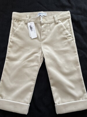 Simonetta Tiny (Italy) NWT Tan Brushed Cotton Cuffed Pants-12 Mos