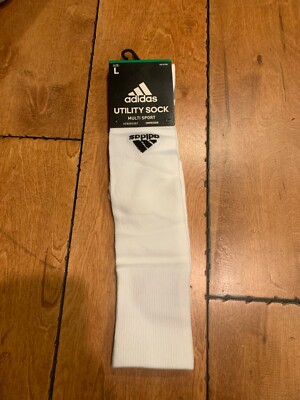 Adidas Utility Socks Multisport OTC Socks Size LARGE WHITE Color 1 Pair