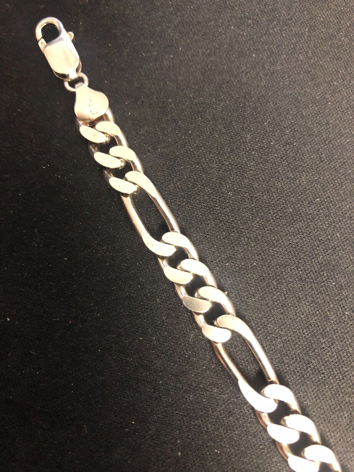 Sterling Silver Link Bracelet, 8 in long, 7.5mm, Lobster