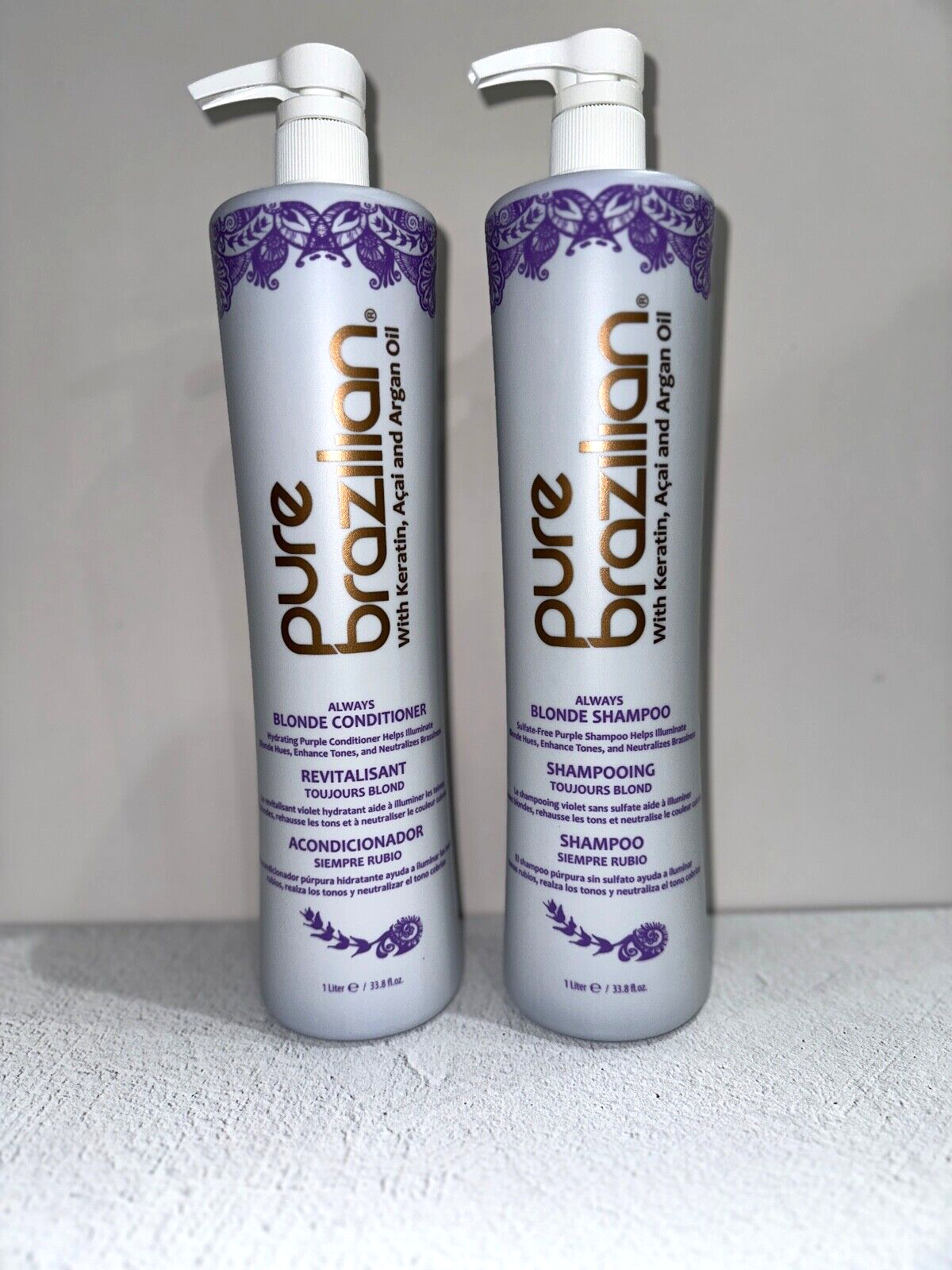 Pure Brazilian Blonde Life Shampoo & Conditioner Duo 33.8 Oz FREE SHIPPING